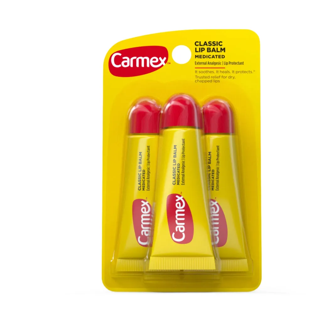 Carmex Classic Medicated Lip Balm Tubes (Pack of 3)