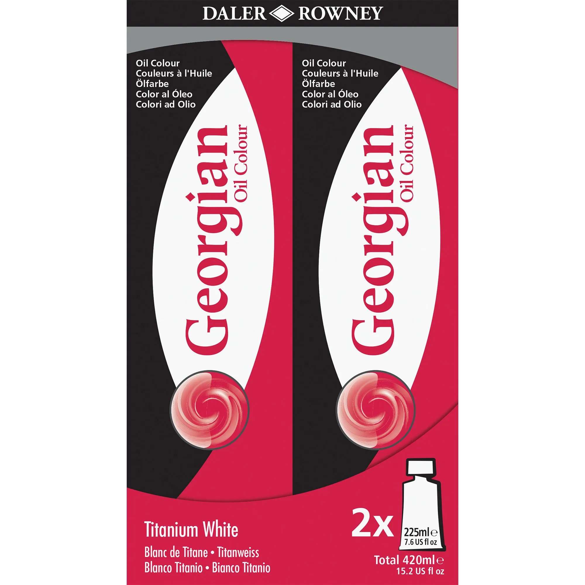 Daler-Rowney Georgian Oil Colour - Titanium White TWIN PACK - 2 x 225ml