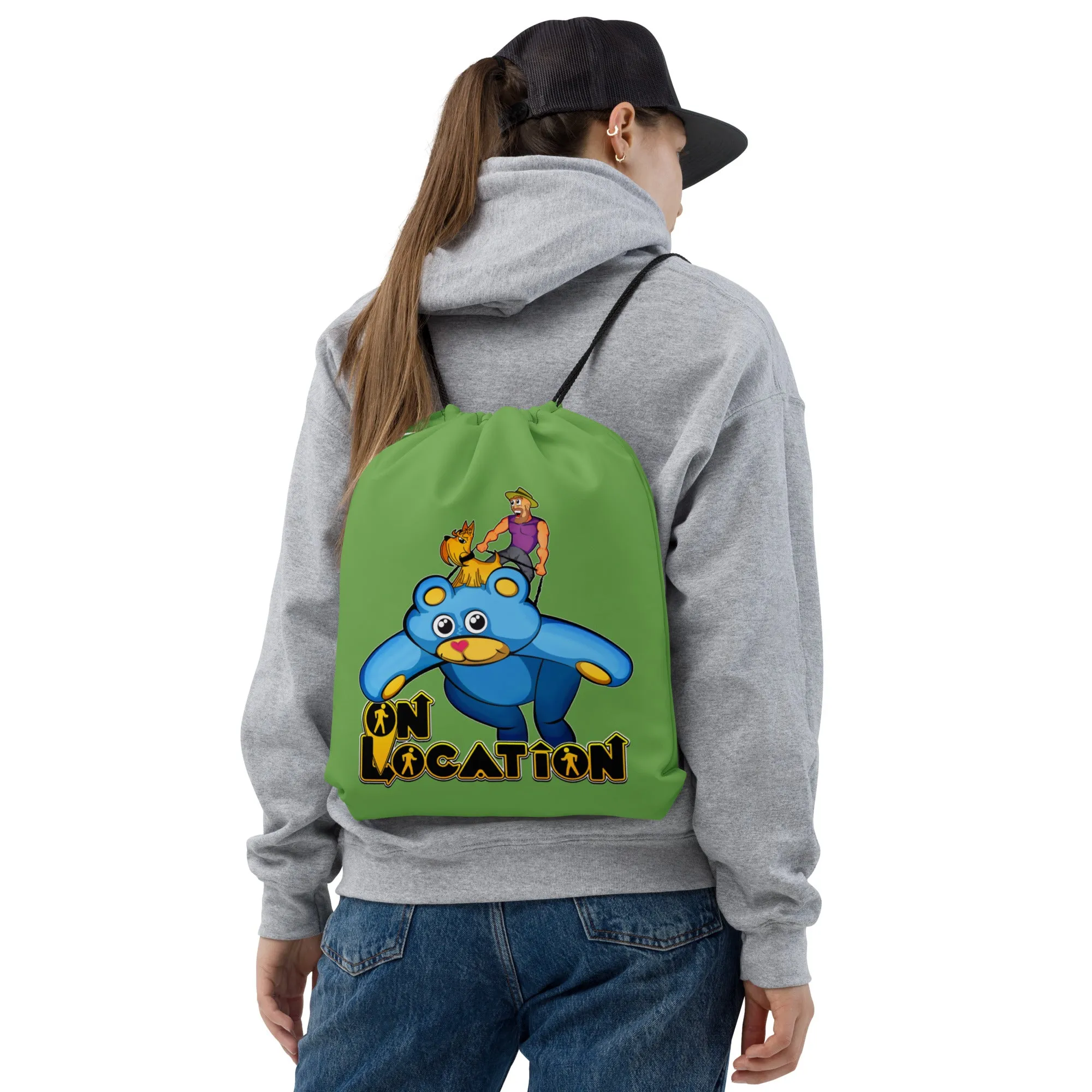 Giant Kite Flying Drawstring Bag (light green)