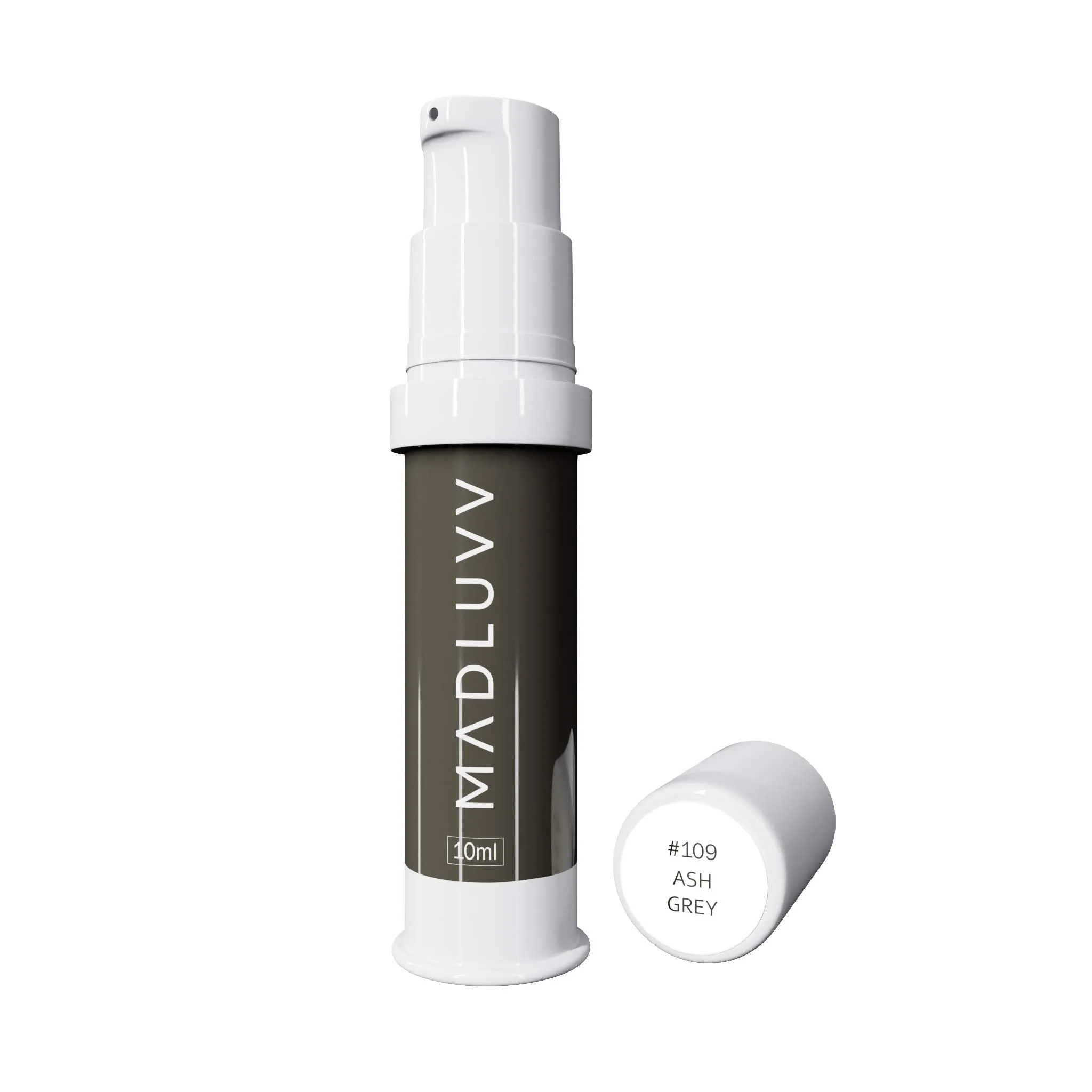 Madluvv Ash Grey 109 - Best Microblading Ink, Works with Permanent Makeup Machine, 10 ml Bottle
