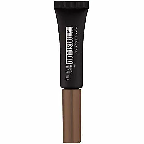 Maybelline TattooStudio Longwear Waterproof Eyebrow Gel Makeup for Fully Defined Brows, Spoolie Applicator Included, Lasts Up To 2 Days, Warm Brown, 0.23 Fl Oz (Pack of 1)